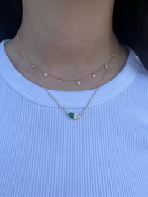 Load image into Gallery viewer, 14K Yellow Gold Emerald and Diamond Heart Necklace

