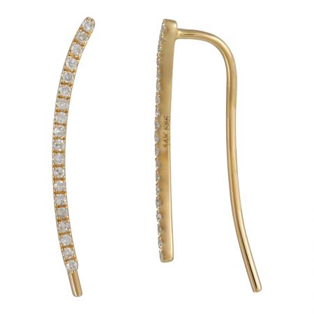 14k Yellow Gold Diamond Ear Crawler