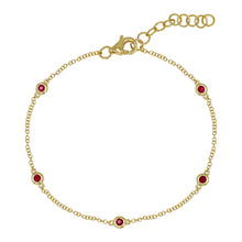 Load image into Gallery viewer, 14K Yellow Gold Ruby By The Yard Bracelet
