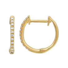 Load image into Gallery viewer, 14k Gold Diamond Huggie Earrings

