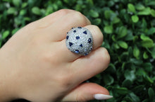 Load image into Gallery viewer, 18K White Gold Diamond and Sapphire Ring
