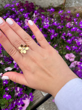 Load image into Gallery viewer, 14K Yellow Gold Flower with Diamond Center
