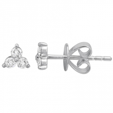Load image into Gallery viewer, 14K Gold Triple Diamond Large Stud (Sold as Single)
