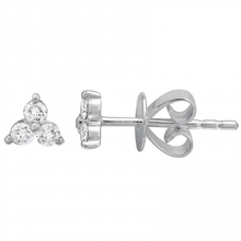 Load image into Gallery viewer, 14K Gold Triple Diamond Flat Back Stud (Second Hole/ Sold As Single)
