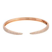 Load image into Gallery viewer, 14K Gold Open Claw Diamond Bangle
