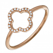 Load image into Gallery viewer, 14K Gold Diamond Open Clover Ring
