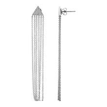 Load image into Gallery viewer, 14K Gold Triangle Diamond Fringe Chain Earrings
