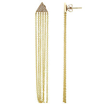 Load image into Gallery viewer, 14K Gold Triangle Diamond Fringe Chain Earrings
