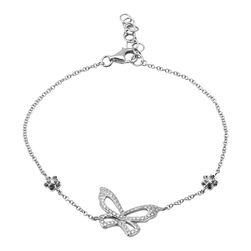 14K Gold Butterfly Diamond Bracelet