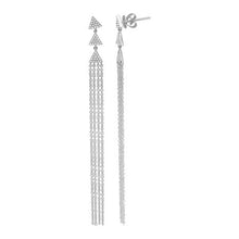 Load image into Gallery viewer, 14K Yellow Gold Diamond Triangle Tassel Earrings

