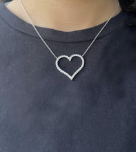Load image into Gallery viewer, 14K White Gold Diamond Heart Necklace
