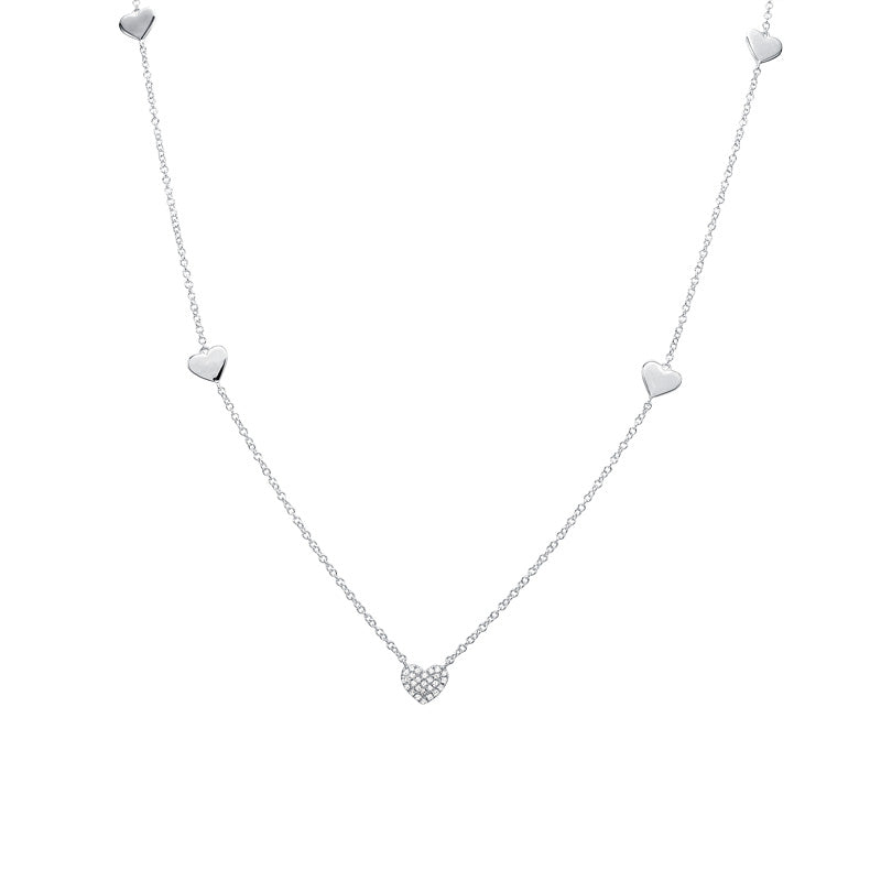 14k Gold Diamond Heart Necklace