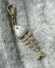Load image into Gallery viewer, 14K Yellow Gold Diamond Mother of Pearl Fish Charm
