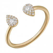 Load image into Gallery viewer, 14K Yellow Gold Diamond Pear Open Ring
