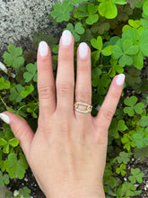 Load image into Gallery viewer, 14k Gold Diamond Centered Cuban Link Ring
