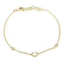 Load image into Gallery viewer, 14K Gold Initial Diamond Bracelet
