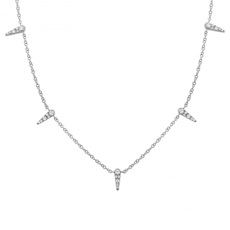 14K Gold Hanging Spike Diamond Necklace