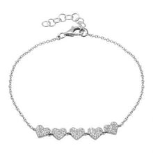Load image into Gallery viewer, 14K Gold Diamond Hearts Bracelet

