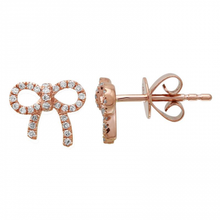 Load image into Gallery viewer, 14K Gold Medium Diamond Bow Studs
