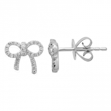 Load image into Gallery viewer, 14K Gold Medium Diamond Bow Studs
