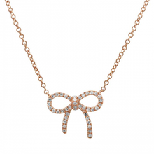 Load image into Gallery viewer, 14K Gold Diamond Bow Necklace
