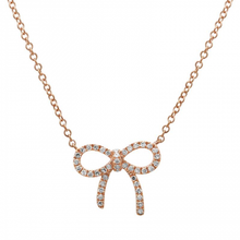 Load image into Gallery viewer, 14k Gold Diamond Bow Necklace

