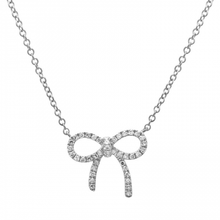 Load image into Gallery viewer, 14K Gold Diamond Bow Necklace
