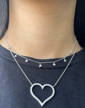 Load image into Gallery viewer, 14K White Gold Diamond Heart Necklace
