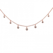 Load image into Gallery viewer, 14K Gold Diamond Bezel Charm Necklace
