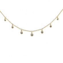 Load image into Gallery viewer, 14K Gold Diamond Bezel Charm Necklace
