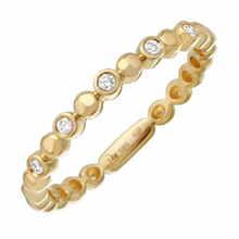 Load image into Gallery viewer, 14K Yellow Gold Diamond Studded Bubble Ring
