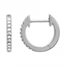Load image into Gallery viewer, 14K Gold Diamond 10mm Huggie
