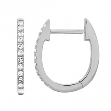 Load image into Gallery viewer, 14K Gold Diamond Oval Huggies

