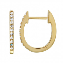 Load image into Gallery viewer, 14K Gold Diamond Oval Huggies
