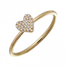 Load image into Gallery viewer, 14K Yellow Gold Small Diamond Heart Ring
