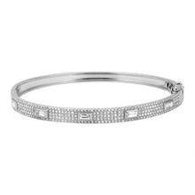 Load image into Gallery viewer, 14k Gold Diamond Baguette Bangle
