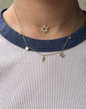 Load image into Gallery viewer, 14k Gold Star Of David Diamond Necklace
