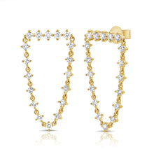 Load image into Gallery viewer, 14K Gold Diamond Chain Earrings
