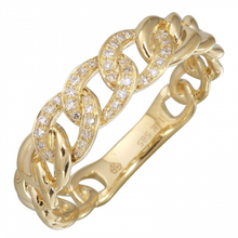 Load image into Gallery viewer, 14K Gold Diamond Cuban Link Ring
