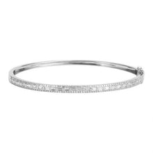 Load image into Gallery viewer, 14k Gold Diamond Baguette Bangle
