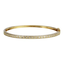 Load image into Gallery viewer, 14k Gold Diamond Baguette Bangle
