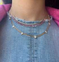 Load image into Gallery viewer, 14K Yellow Gold Cuban Link Diamond Pear Necklace
