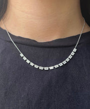 Load image into Gallery viewer, 14k Small Diamond Baguette Necklace
