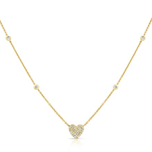 Load image into Gallery viewer, 14K Small Gold Heart with Diamond by the Yard Chain

