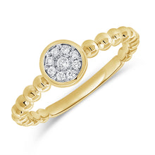 Load image into Gallery viewer, 14K Gold Diamond Circle Beaded Band Ring
