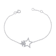 Load image into Gallery viewer, 14K Gold Diamond Double Star Bracelet
