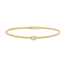 Load image into Gallery viewer, 14K Yellow Gold Emerald Diamond Flex Bangle
