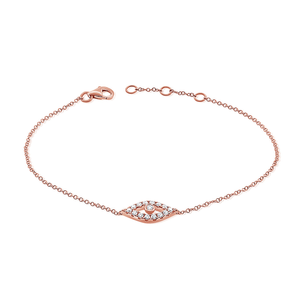 14K Gold Diamond Eye Bracelet
