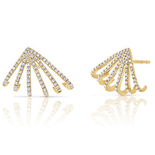 Load image into Gallery viewer, 14K Yellow Gold Diamond Cage Earrings
