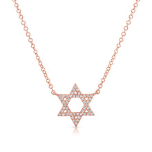 Load image into Gallery viewer, 14k Gold Star Of David Diamond Necklace
